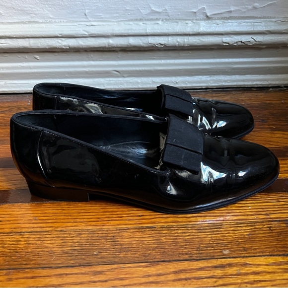 Barney’s New York Tuxedo Slip On Loafer Shoe, Black Patent Leather, Sz 9.5M - Picture 2 of 6